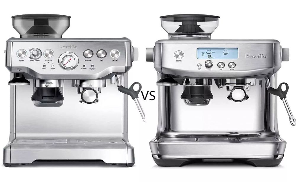 Breville Barista Pro Vs Express: Which Is Better? TL;DR? The Breville Barista Pro came out on top in this competition by a wide margin. The Breville Barista Pro and the Breville Barista Express are considered to be two of the best espresso machine models currently available from Breville. Nevertheless, which option do you go with? You're in luck because I've compiled a comprehensive comparison of the Breville Barista Pro and the Breville Barista Express so that you can choose the finest espresso machine for your needs. Let's have a peek! Breville Barista Pro Overview One of the most recent espresso machines introduced by Breville is called the Breville Barista Pro. It is an improved model of the Barista Express that was previously available. This straightforward coffee maker features technology that is an improvement on that of its predecessor. It has a number of useful features, such as greater grind settings and more advanced temperature controls. Coffee junkies like how quickly this espresso machine heats up, which is one of the reasons they enjoy using it so much. Because of its ThermoJet mechanism, it only takes three seconds for the water to reach the desired temperature. Not only does this result in excellent coffee, but it also means that you won't have to wait very long to savor a flavorful cup of Joe when you get up in the morning. The Advocates • Equipped with a ThermoJet heating system, which allows it to start warming up your coffee in as little as three seconds. • It has a high-quality steam wand with four holes, which results in significantly more equal milk foam. • Equipped with a conical burr grinder, which provides a far more uniform and accurate grind. • Includes a pre-infusion brew technology, allowing for a significantly more aromatic and well-extracted cup of espresso to be produced. The Detractors • The brew head is prone to being clogged, so you will need to flush it out before you pull each shot. Due to the absence of a pressure gauge, it is difficult to determine whether or not your espresso shots are being pulled at the appropriate bar. An Overview of the Breville Barista Express The Breville Barista Express is the version of the Breville coffee maker that came before the Breville Barista Pro. It's a coffee machine that does everything, so you may use it to make a shot of espresso of a high quality with very little effort on your side. A computerized temperature control, an integrated grinder, and a steam wand are some of the features that it offers. Additionally, the Breville Barista Express espresso machine offers a variety of brewing methods, ranging from completely manual to fully automatic. On the other hand, you won't be able to fine-tune your coffee because there aren't that many changes you can make to the settings. Additionally, the Breville Barista Express is not the machine that is the simplest to clean because it has a number of buttons and other small parts within it. However, because it has such basic characteristics for the brewing process, it is typically more appropriate for novices. The Advocates • The size of the grind may be changed, allowing you to tailor it to the specific variety of coffee that you are preparing. • Because the conical burr grinder is already integrated in, you won't need to purchase a separate grinder to prepare your coffee. • Because it comes equipped with a steam wand that rotates around 360 degrees, foaming milk is simple and quick with this device. • Because of its lower price point, this coffee machine is preferable for thrifty individuals. The Detractors • Because it does not have more advanced brew controls, even if you are an experienced barista, you might not be able to achieve the perfect cup of coffee with this machine. • Due to the fact that it has an extremely diverse assortment of design characteristics and divets, it may be somewhat more difficult to clean. Comparing the Breville Barista Pro vs the Barista Express in Terms of Their Features Let's take a deeper look at some of the features that both of these coffee makers have to offer now that you've had a chance to get an overall feel for them. That way, you'll have a much easier time determining which one of these devices is most suited for your needs. Design The Barista Pro and the Barista Express both have modern and streamlined appearances. A weight of approximately 20 pounds is attributed to each one, with the Barista Express being slightly more portable than the Barista Pro. Both of them come equipped with four filter baskets and a portafilter that has a dual spout, which allows for the preparation of two individual shots of espresso. The question now is, what are the distinctions? To begin, the Barista Pro espresso machine comes in a wider variety of colors than its cheaper counterpart, the Express. Even though this most likely won't make or break the deal, it's still wonderful to have. In addition, the Barista Express includes a rotary dial, whilst the Barista Pro comes equipped with an LCD screen. Because of this difference in design, it is much simpler to comprehend than the Express. The detachable water tank is yet another advantageous feature of the Breville Barista Pro. In contrast to the attached reservoir of the Breville Barista Express espresso machine, this reservoir is detachable, so it can be easily refilled and cleaned. Ease of Operation The LCD touchscreen on the Pro makes it possible to view all of the configuration options with ease. Additionally, the menu is straightforward to understand, which makes it simple to make adjustments to aspects such as the temperature and the grind size. The digital interface is also simpler to comprehend if you are just starting out in this field. There is no need for you to consult the machine's owner's handbook in order to figure out what each of the machine's knobs does. On the other hand, the rotary dial found on the Barista Express espresso machine is a notable difference. Not only is this a little less natural, but it can also be more difficult to fine-tune with accuracy. In addition to the LCD display, another advantageous feature of the Barista Pro is its hot water outlet. Under the portafilter, this coffee maker has the capability to pour hot water. On the other hand, the outlet for the hot water in the Express is located behind the portafilter. This creates a little bit of additional work for me. Grinding & Brewing The grind settings on the Breville Barista Pro and the Breville Barista Express can be be adjusted. It is essential to do this because it ensures that the coffee beans will be ground to the consistency that you prefer. Choose the Breville Barista Pro, however, if improved precision control is a must for you. The grinder that comes with the Barista Pro includes 30 different increments, which enables you to get a more exact grind setting. In contrast, the Barista Express coffee grinder only has 18 different settings for the grind level. You won't receive the same level of accuracy as you would with the Pro, despite the fact that that is still a lot. The brewing of espresso with the Barista Pro is also on a somewhat higher technological level. The ThermoJet system quickly heats water, reducing the total amount of time required to brew a cup of coffee. On the other hand, before you can extract an espresso shot from the Barista Express, it takes approximately a minute for the machine to heat up. That isn't the most handy option if you're in a hurry, is it? The frothing of milk For either machine, adding milk to your preferred espresso drink is a simple and straightforward process. They both come equipped with milk steam wands of a high quality, allowing you to prepare your cappuccinos and lattes without any difficulty. However, there are still a few key distinctions that must be taken into account. Because it utilizes a ThermoJet method, the Breville Barista Pro espresso machine has a steam wand that is perforated in four different places. Because of this, it is possible to generate a greater pressure for the milk that is steaming. Because of this, the milk foam you produce for your latte art will be of a considerably higher quality. In addition to that, you can reduce the amount of time it takes to steam your milk. Your milk will be heated in just 30 seconds with the help of the Pro. In contrast, the steam wand that comes with Barista Express just has a single hole in it. The heating process takes half a minute, and the foam that results is not as consistent. Paying a Fair Price When compared against the Breville Barista Express, the former comes out on top in terms of cost savings. Nevertheless, you shouldn't be fooled by that. In spite of the fact that it is a little bit more expensive, the Barista Pro espresso machine comes with a ton of additional functions, such as: • A Screen Displaying in LCD Format • High-tech device for steaming milk • Heating system based on the ThermoJet You will not be required to pay a significant amount of additional cash in order to have those additional features. Because of this, I believe that it is money well spent. The Court's Verdict In conclusion, all you need to know about the Breville Barista Pro and the Breville Barista Express is presented here. In most cases, the Breville Barista Express espresso machine is superior to the Rancilio Silvia, despite the fact that both are excellent equipment. If any of the following apply to you, you should probably look into purchasing the Breville Barista Express espresso machine: • On a limited financial burden • Someone who has never made coffee at home before • Prefers using conventional buttons to display the settings rather than a more contemporary LCD Place an order for a Breville Barista Express right now if you're looking for a machine that's not just inexpensive but also easy to operate. On the other side, the Breville Barista Pro espresso machine is the way to go in the following situations: • You are looking for a method of brewing coffee that is less time consuming and more convenient. • You pay closer attention to the exact measurements of the coffee grinds • The way you prefer your coffee can change depending on the quality of the foaming milk. • You have some spare cash, so you may spring for a more sophisticated and high-priced piece of equipment Invest in a Breville Barista Pro right away if you find that the price and features are suitable for your needs.